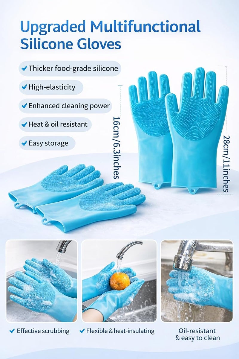gemxtkg Super Absorbent Dog Bath Towel & Grooming Glove Set – Soft Chenille Dog Drying Towel for Small Dogs & Puppies, Quick Dry, Machine Washable, Non-Toxic, Blue - Image 3